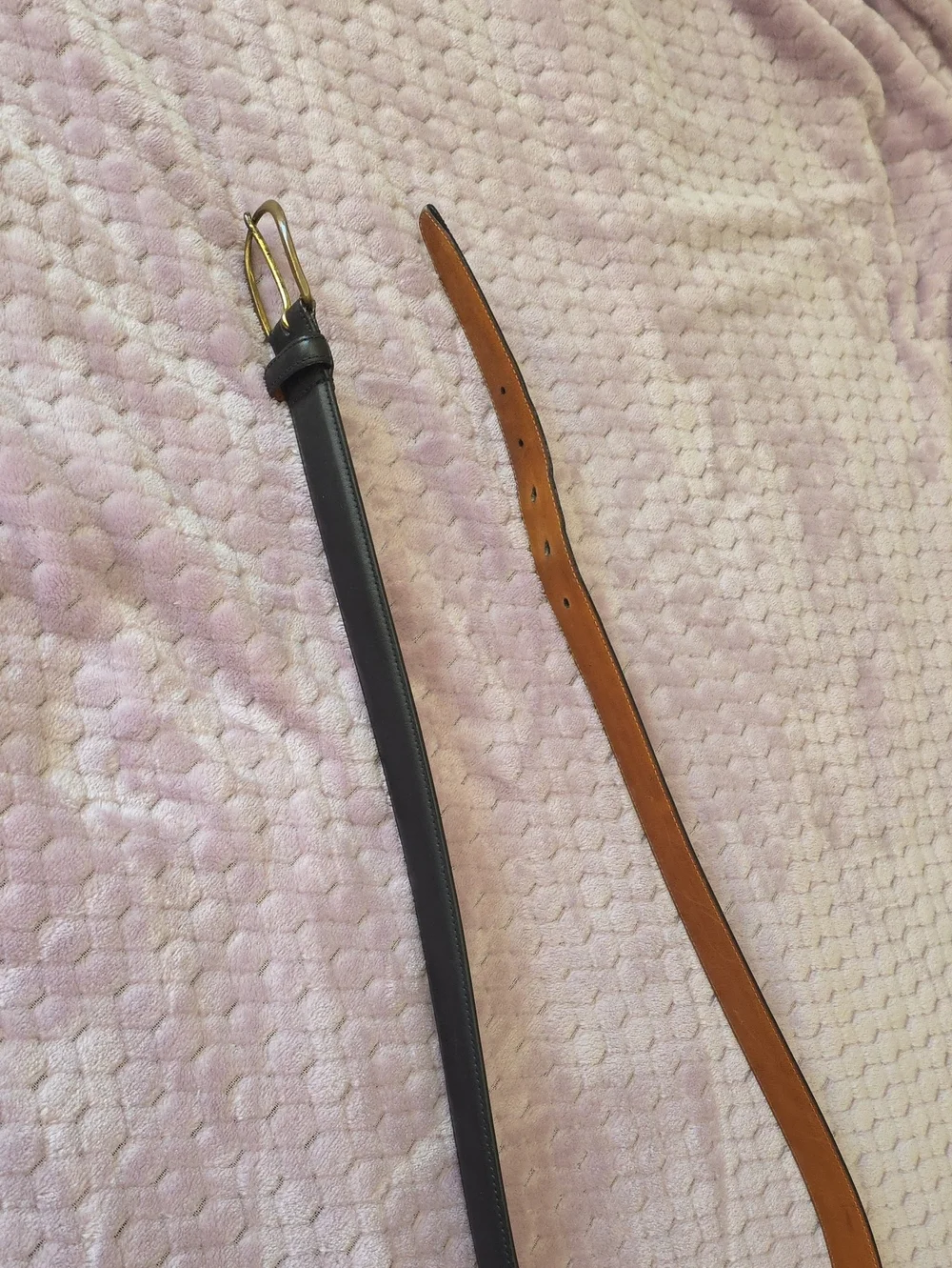 Paul Fredrick Reversible Leather Belt in Black and Brown with Gold Buckle